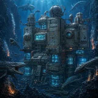 The Rift Foundry: an old ISEMH foundry wedged in a lava-lit volcanic trench, guarded by lunging wardens.